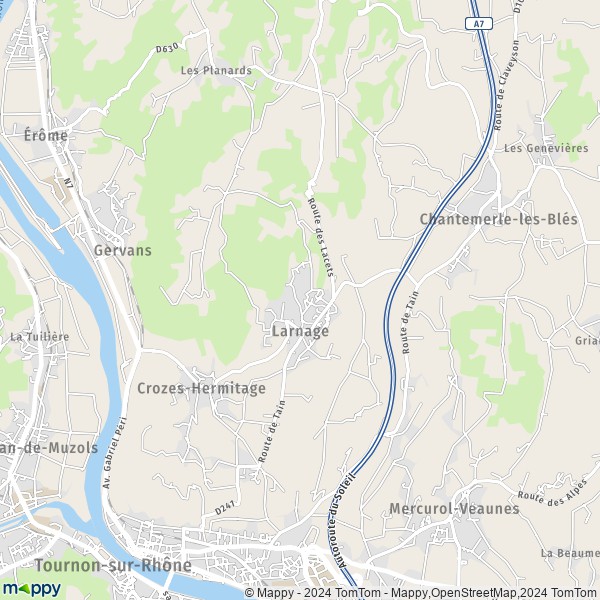 La carte pour la ville de Larnage 26600