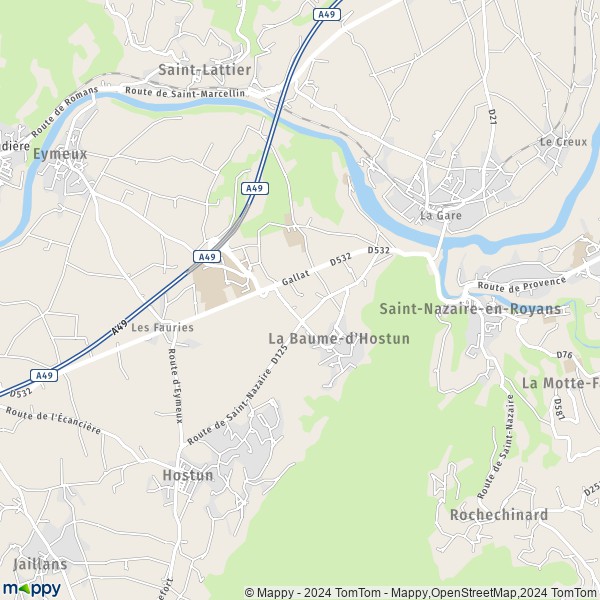 La carte pour la ville de La Baume-d'Hostun 26730
