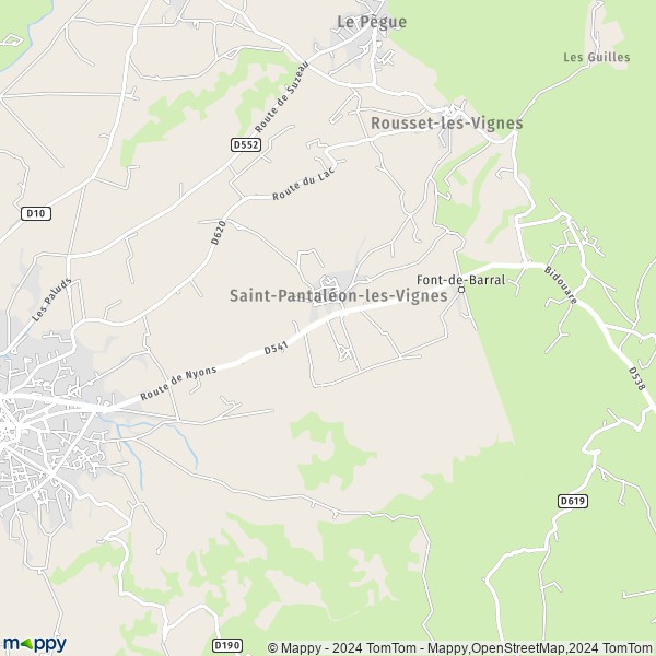 La carte pour la ville de Saint-Pantaléon-les-Vignes 26770
