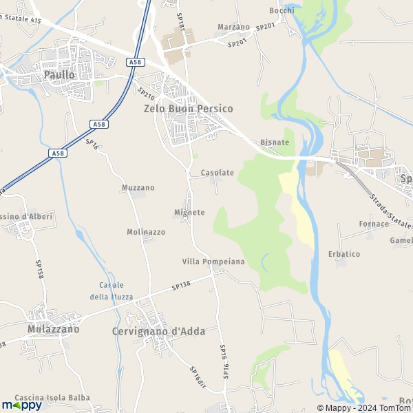 La carte pour la ville de Zelo Buon Persico 26839
