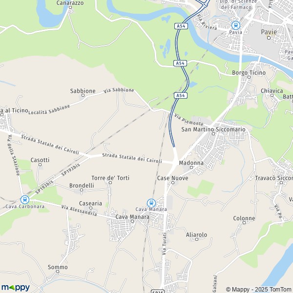 La carte pour la ville de San Martino Siccomario 27028