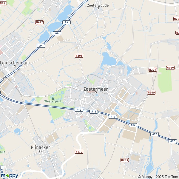 La carte pour la ville de Zoetermeer 2711-2729