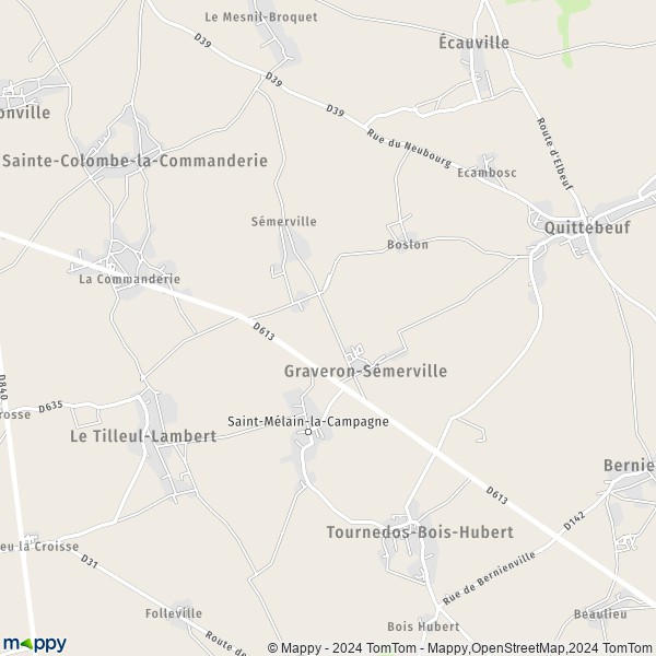 La carte pour la ville de Graveron-Sémerville 27110