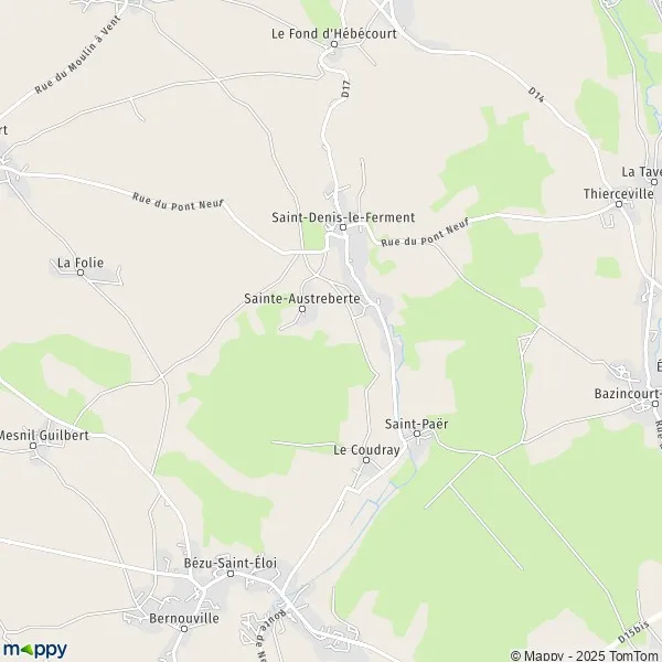 Plan SaintDenisleFerment carte de SaintDenisleFerment (27140)