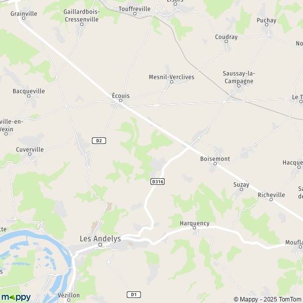 La carte pour la ville de Boisemont, 27150 Frenelles-en-Vexin