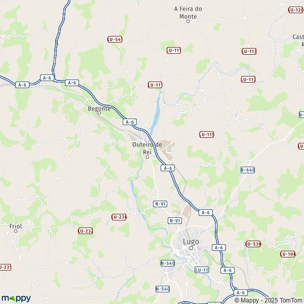 La carte pour la ville de 27150-27374 Outeiro de Rei