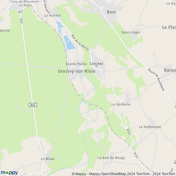 La carte pour la ville de Grosley-sur-Risle 27170