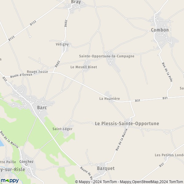 La carte pour la ville de Le Plessis-Sainte-Opportune 27170