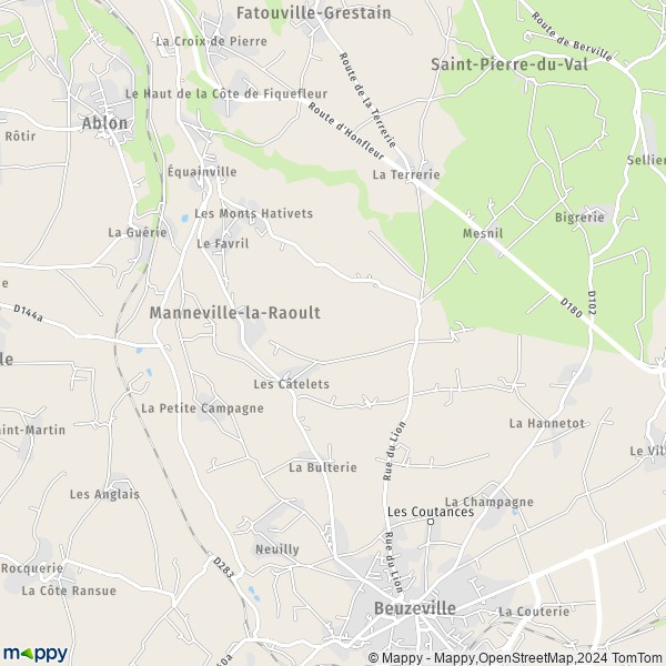La carte pour la ville de Manneville-la-Raoult 27210