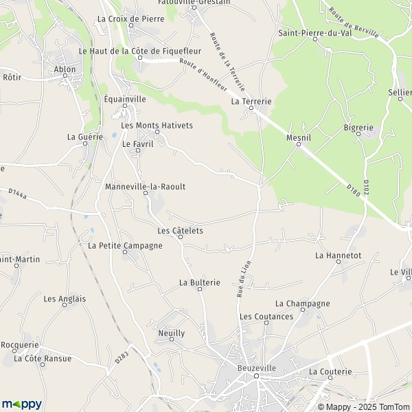 La carte pour la ville de Manneville-la-Raoult 27210