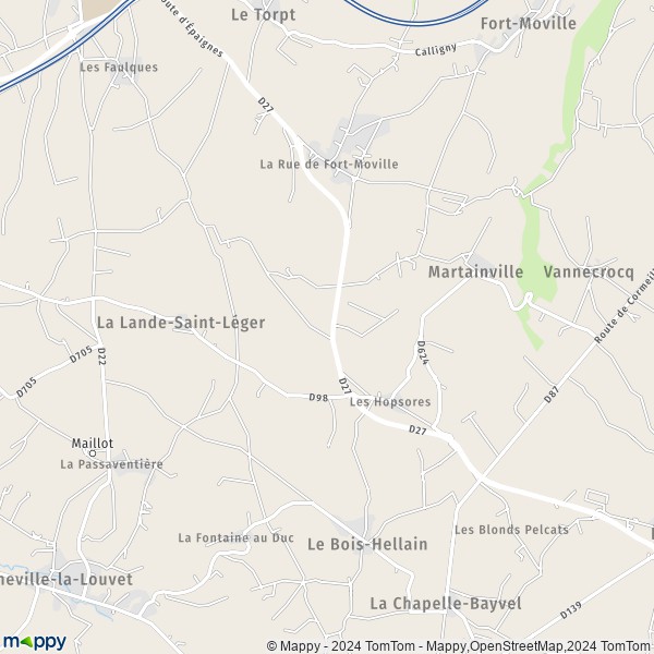 La carte pour la ville de Martainville 27210