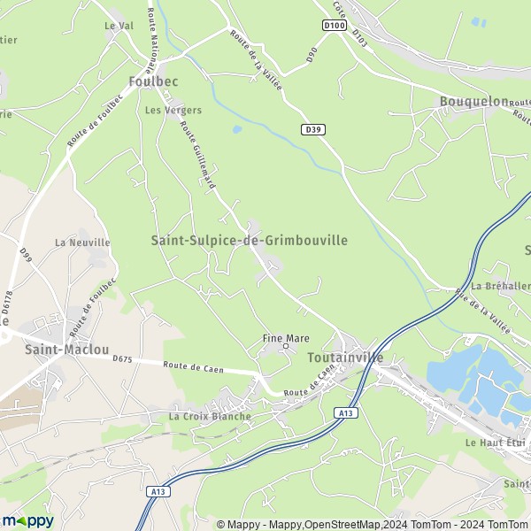 La carte pour la ville de Saint-Sulpice-de-Grimbouville 27210