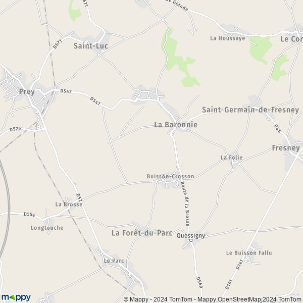 La carte pour la ville de Garencières, 27220 La Baronnie