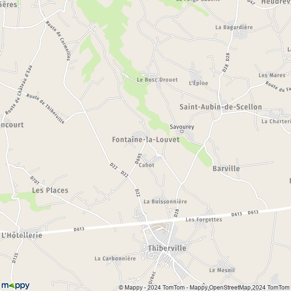 La carte pour la ville de Fontaine-la-Louvet 27230