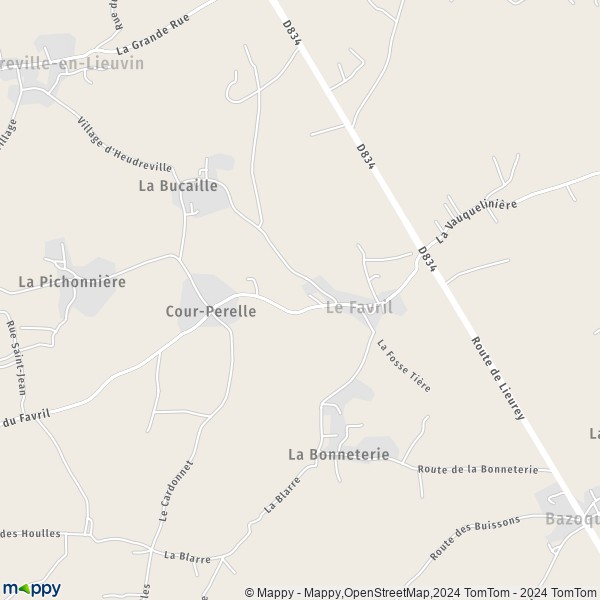 La carte pour la ville de Le Favril 27230