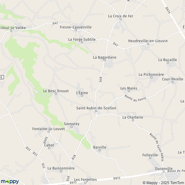 La carte pour la ville de Saint-Aubin-de-Scellon 27230