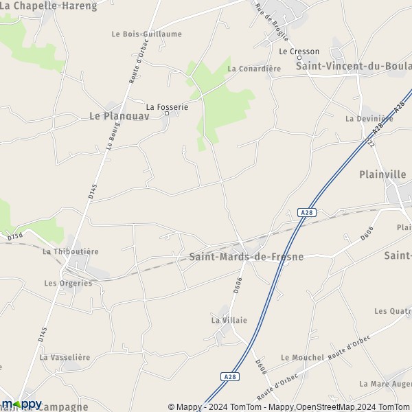 La carte pour la ville de Saint-Mards-de-Fresne 27230
