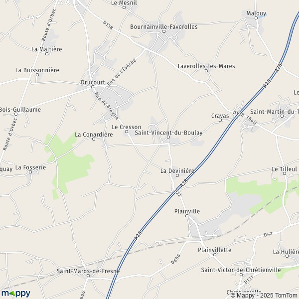 La carte pour la ville de Saint-Vincent-du-Boulay 27230