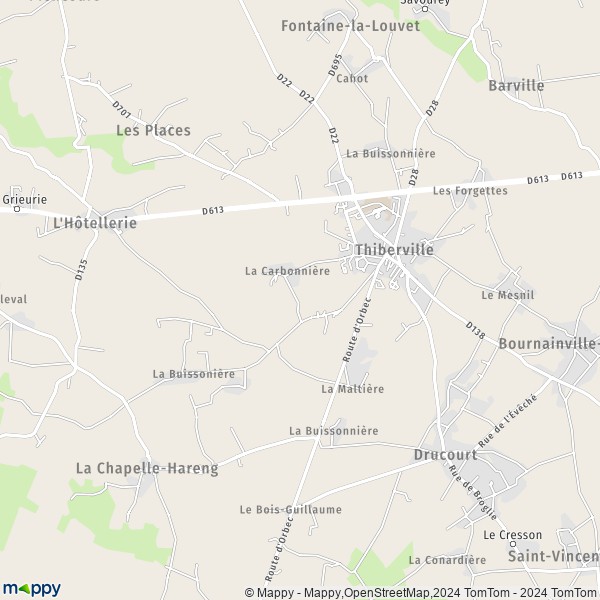 La carte pour la ville de Thiberville 27230