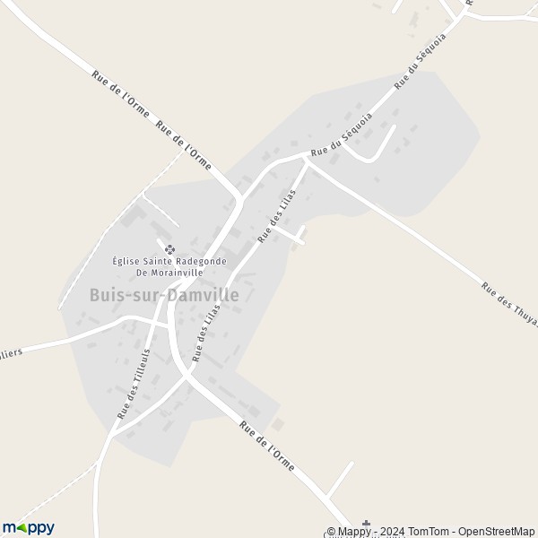 La carte pour la ville de Buis-sur-Damville, 27240 Mesnils-sur-Iton