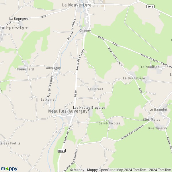 La carte pour la ville de Neaufles-Auvergny 27250