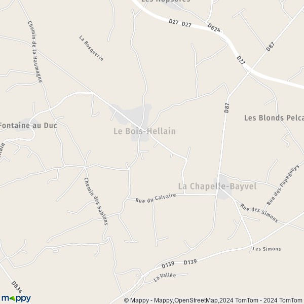 La carte pour la ville de Le Bois-Hellain 27260