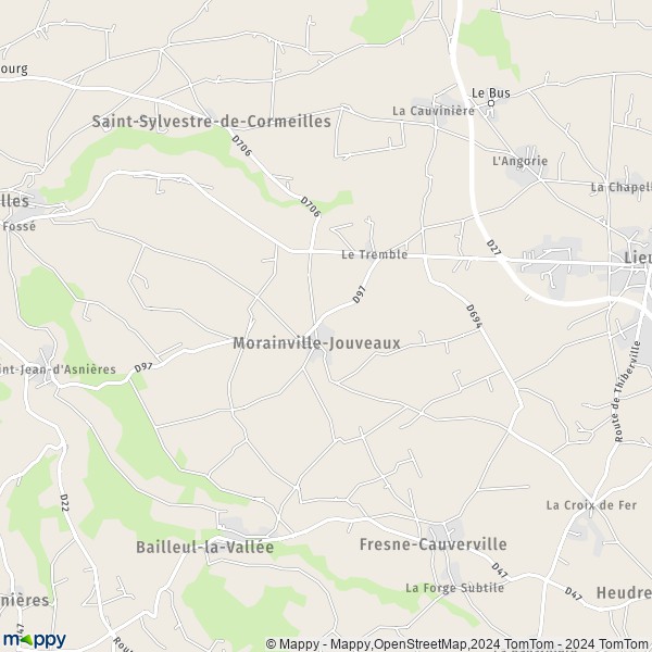 La carte pour la ville de Morainville-Jouveaux 27260