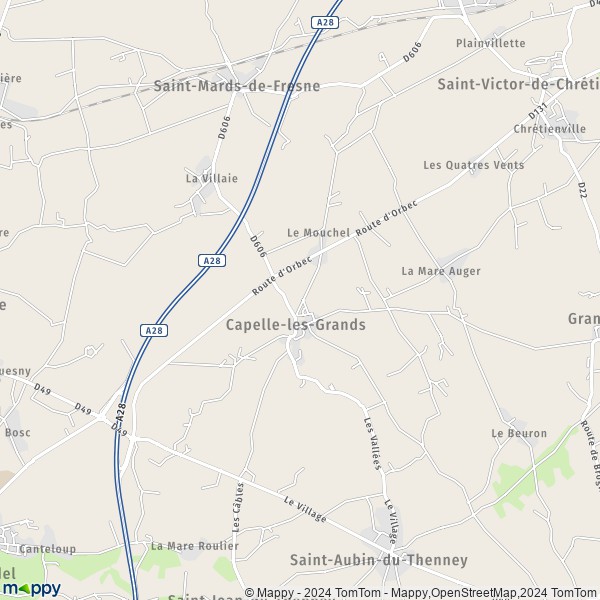La carte pour la ville de Capelle-les-Grands 27270