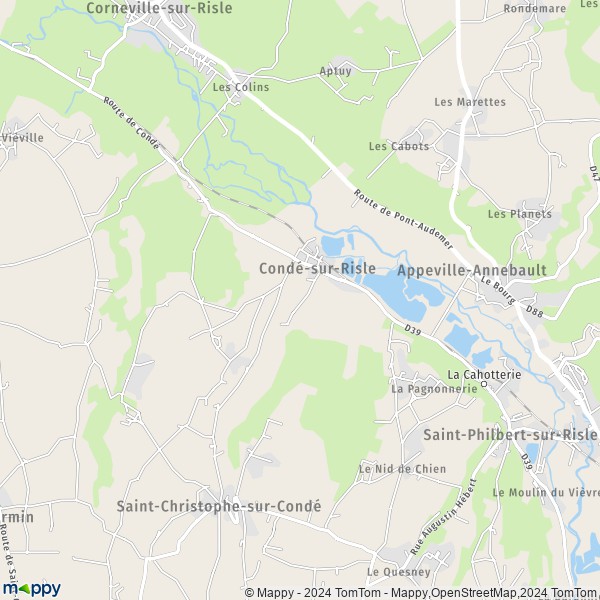La carte pour la ville de Condé-sur-Risle 27290