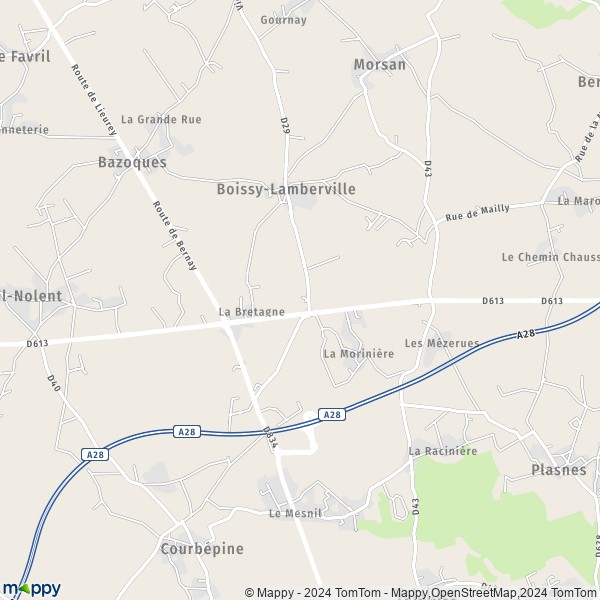 La carte pour la ville de Boissy-Lamberville 27300