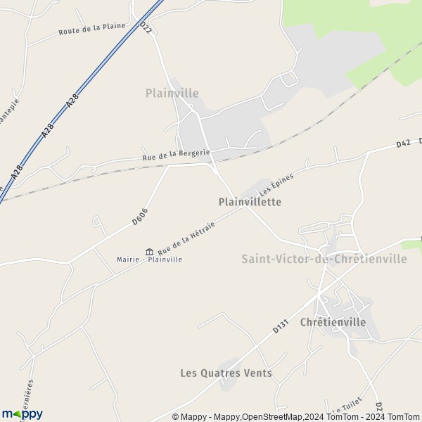 La carte pour la ville de Plainville 27300