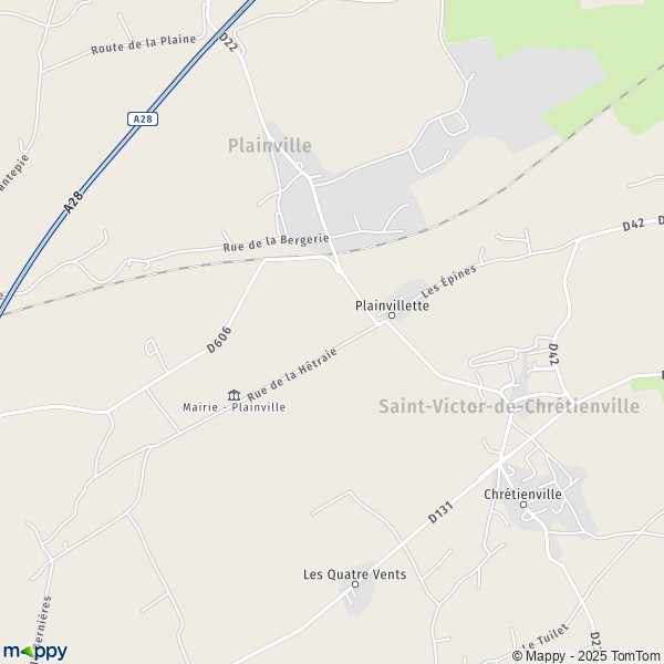 La carte pour la ville de Plainville 27300