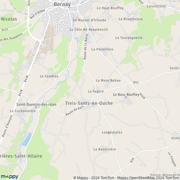 La carte pour la ville de Saint-Aubin-le-Vertueux, 27300 Treis-Sants-en-Ouche