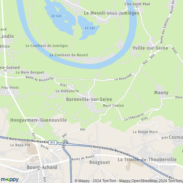 La carte pour la ville de Barneville-sur-Seine 27310
