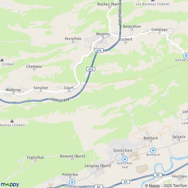 La carte pour la ville de Court 2735-2738