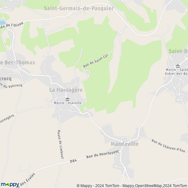 La carte pour la ville de La Harengère 27370