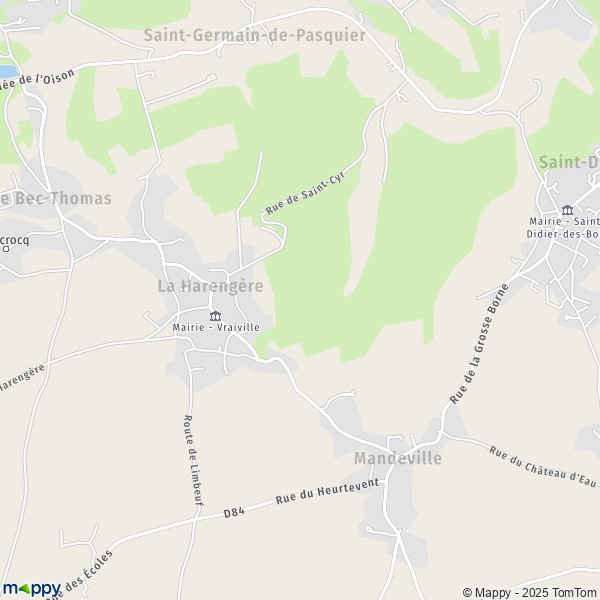 La carte pour la ville de La Harengère 27370