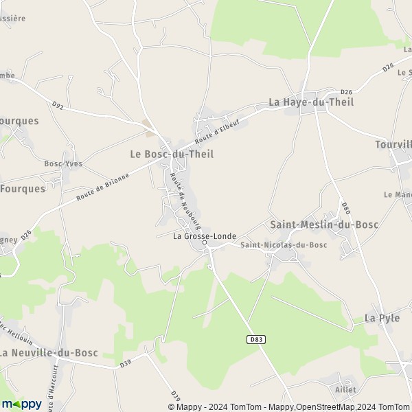 La carte pour la ville de Le Bosc-du-Theil 27370