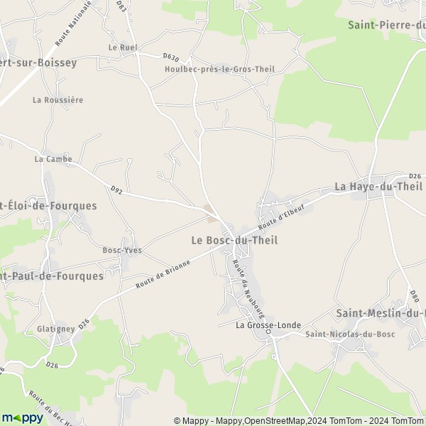 La carte pour la ville de Le Gros-Theil, 27370 Le Bosc-du-Theil