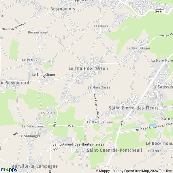 La carte pour la ville de Le Thuit-Simer, 27370 Le Thuit de l'Oison