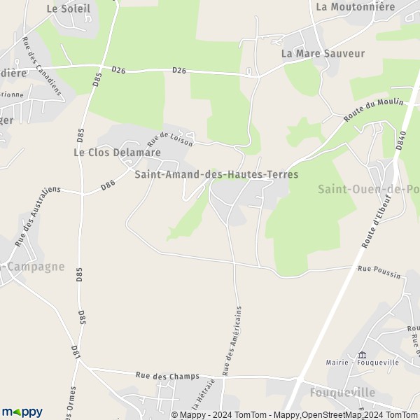 La carte pour la ville de Saint-Amand-des-Hautes-Terres, 27370 Amfreville-Saint-Amand