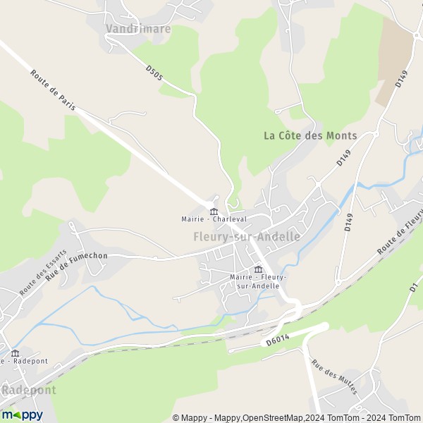 La carte pour la ville de Fleury-sur-Andelle 27380