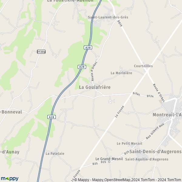 La carte pour la ville de La Goulafrière 27390