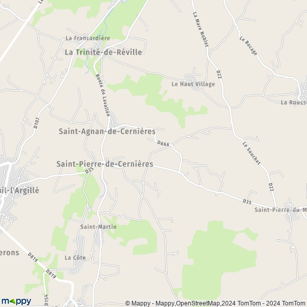 La carte pour la ville de Saint-Agnan-de-Cernières 27390