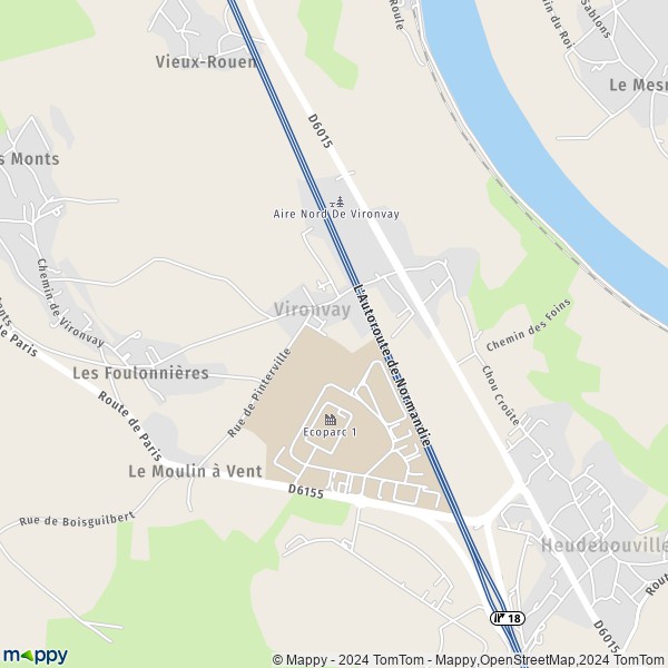 La carte pour la ville de Vironvay 27400