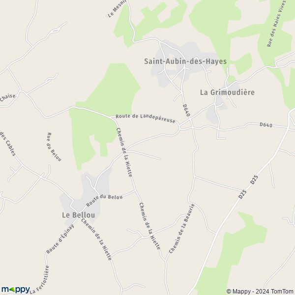 La carte pour la ville de Saint-Aubin-des-Hayes, 27410 Mesnil-en-Ouche