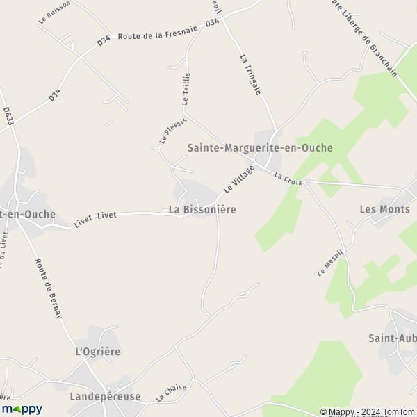 La carte pour la ville de Sainte-Marguerite-en-Ouche, 27410 Mesnil-en-Ouche