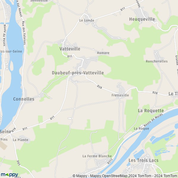 La carte pour la ville de Daubeuf-près-Vatteville 27430