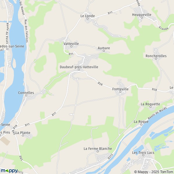 La carte pour la ville de Daubeuf-près-Vatteville 27430