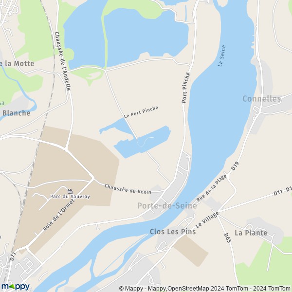 La carte pour la ville de Porte-Joie, 27430 Porte-de-Seine